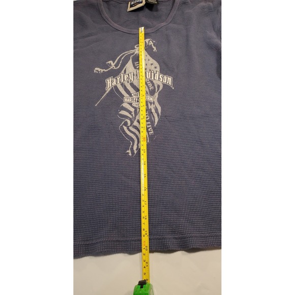 Harley Davidson Womens Long Sleeve Thermal Top Blue Ride‎ to Live Size Large - Picture 4 of 7